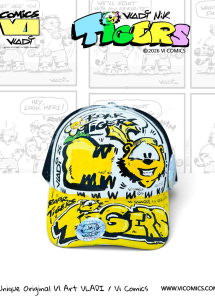 TiGERS YELLOW - Hat - 1/1 By Art VLADI NIK - Vi Comics