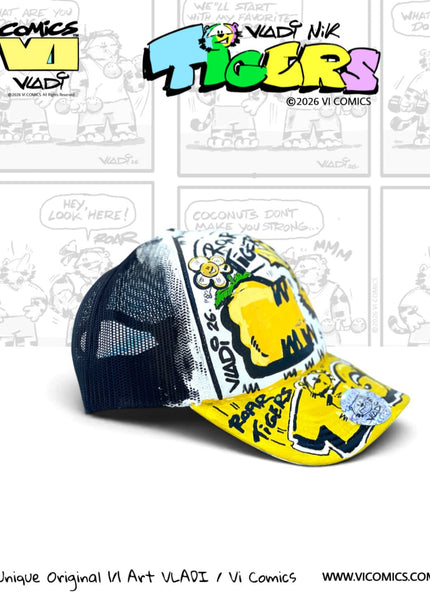 TiGERS YELLOW - Hat - 1/1 By Art VLADI NIK - Vi Comics
