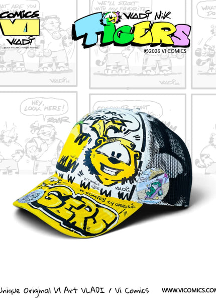 TiGERS YELLOW - Hat - 1/1 By Art VLADI NIK - Vi Comics