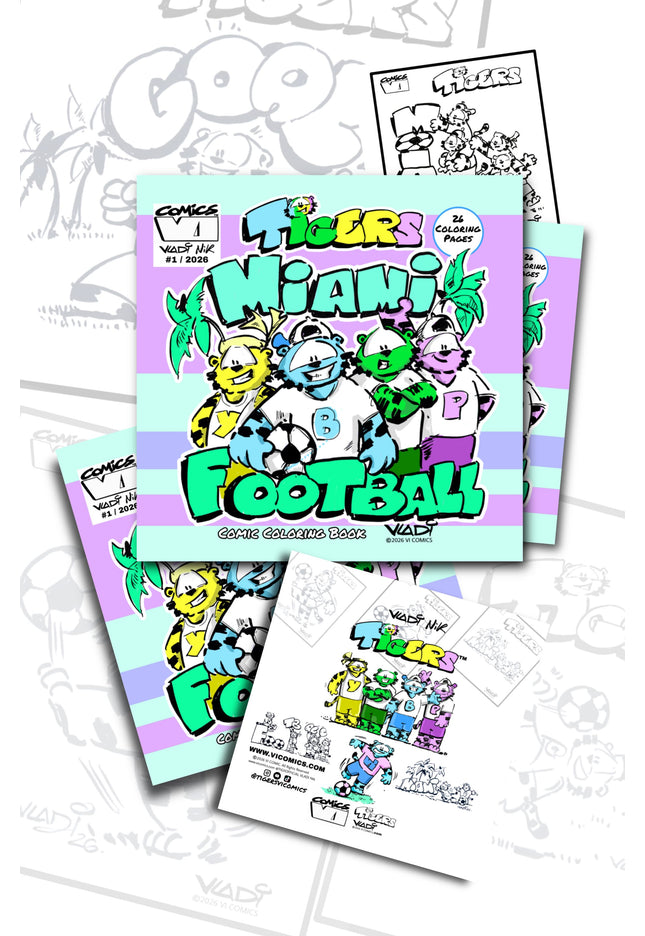 TIGERS - MIAMI FOOTBALL #1 Comic Coloring Book
