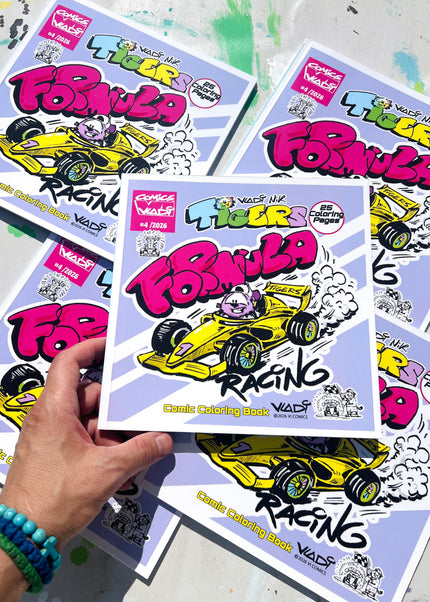 TIGERS Formula Racing #4 physical comic coloring book by Art VLADI NIK
