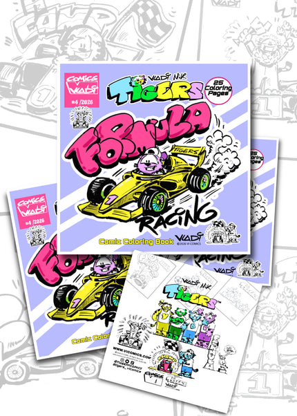 TIGERS Formula Racing #4 comic coloring book by Art VLADI NIK - VI COMICS