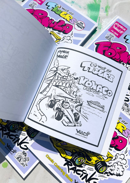 TIGERS Formula Racing #4 Monaco racing coloring page by Art VLADI NIK