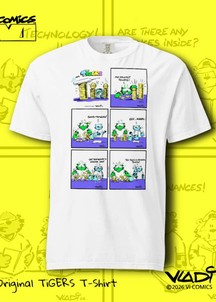     Tigers Green Tiger and Blue Tiger Money Comics T-Shirt created by ART VLADI NIK for VI COMICS.