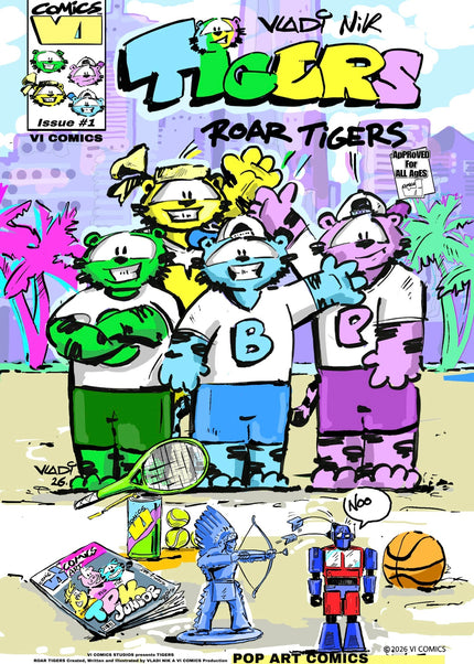     Official  TIGERS comic cover by ART VLADI for VI COMICS.