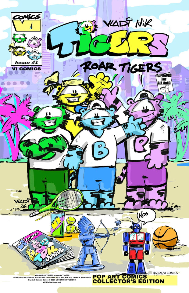     Official  TIGERS comic cover by ART VLADI for VI COMICS.