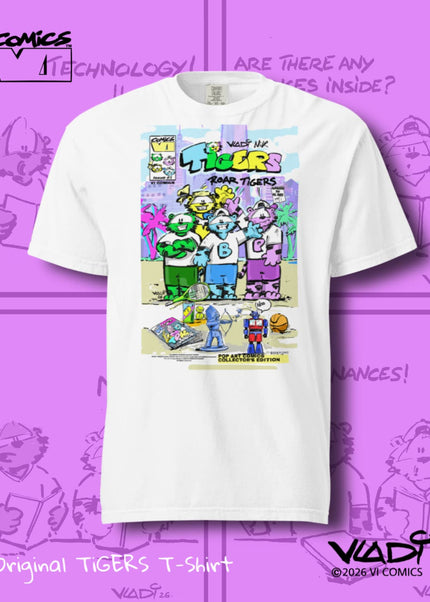     Official TIGERS Comic Issue #1 Cover T-Shirt designed by ART VLADI for VI COMICS.