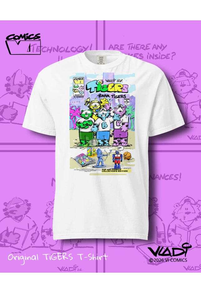     Official TIGERS Comic Issue #1 Cover T-Shirt designed by ART VLADI for VI COMICS.