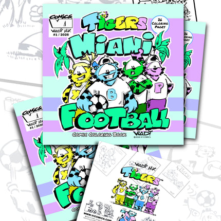     ROAR TIGERS Miami Football Coloring Book by ART VLADI NIK – official VI COMICS edition.