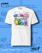     TIGERS USA Independence Day T-Shirt featuring the original tiger heroes wearing USA jerseys with the American flag, created by ART VLADI NIK for VI COMICS.