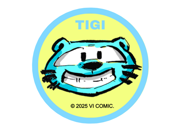 Tigi — the main hero of VI COMIC in an artistic Bach-style pose