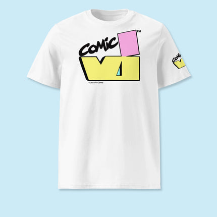 VI Comic logo T-shirt front view