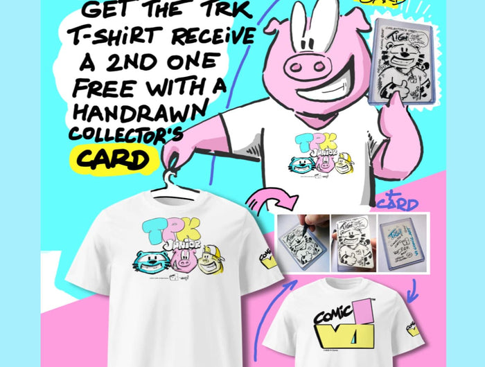 VI COMIC T-shirts with hand-drawn collector card – limited edition set