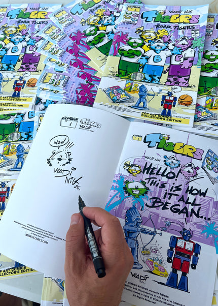     Vladi Nik signing official TIGERS comics by VI COMICS.