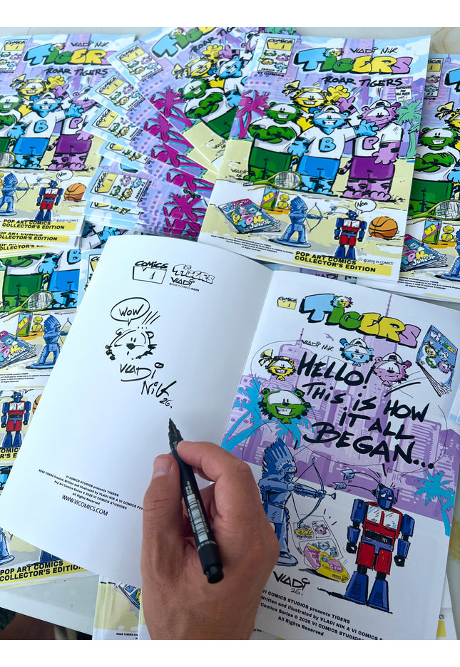     Vladi Nik signing official TIGERS comics by VI COMICS.
